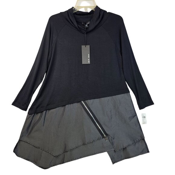 Sun Kim Oversized XS Black Asymmetric Tunic Whimsigoth Luxury Designer USA New - Picture 1 of 10
